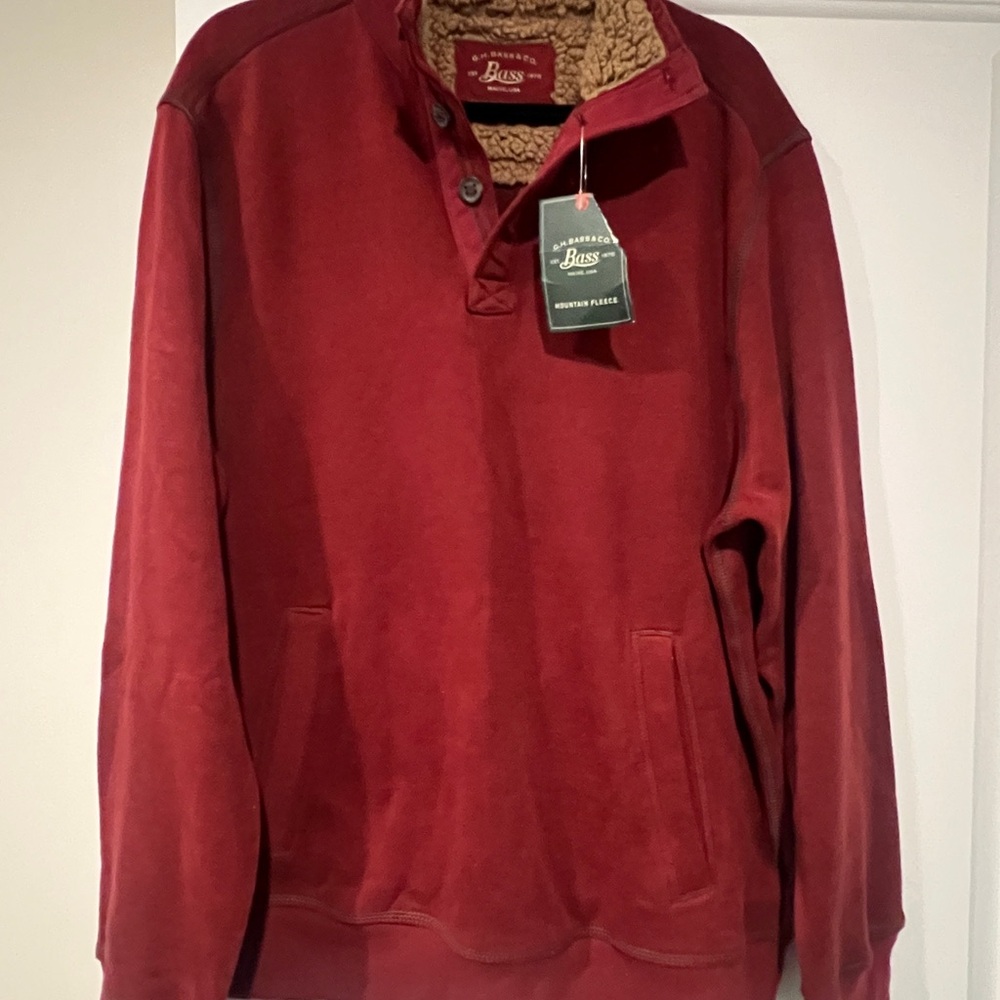 Bass Burgundy Fleece Pullover